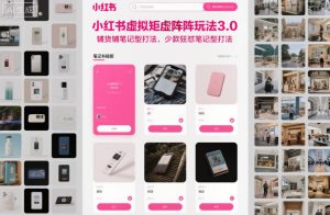小红书虚拟矩阵玩法3.0,铺货铺笔记型打法,少款狂怼笔记型打法-乌龙学社