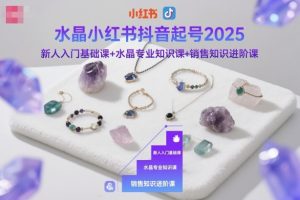 水晶小红书抖音起号2025，新人入门基础课+水晶专业知识课+销售知识进阶课-乌龙学社