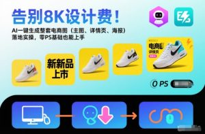 告别8K设计费！AI一键生成整套电商图（主图、详情页、海报）落地实操，零PS基础也能上手-乌龙学社