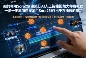 如何利用Sora2创建流行AI人工智能视频大师班，一步一步地向你展示用Sora2创作出千万播放的作品-乌龙学社