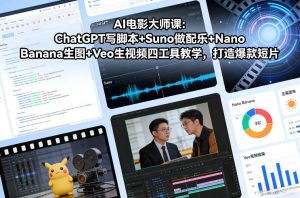 AI电影大师课：ChatGPT写脚本+Suno做配乐+Nano Banana生图+Veo生视频，打造爆款短片-乌龙学社