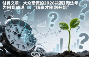 付费文章：大众恐慌的2026决赛淘汰年，为何我却说“精彩才刚刚开始”？-乌龙学社