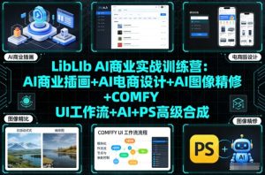 LibLIb AI商业实战训练营：AI商业插画+AI电商设计+AI图像精修+COMFY UI工作流+AI+PS高级合成-乌龙学社