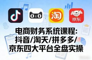 电商财务系统课程，覆盖抖音、淘天、拼多多、京东四大主流平台的全盘实操-乌龙学社