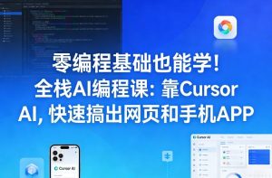 零编程基础也能学!全栈AI编程课:靠Cursor AI,快速搞出网页和手机APP-乌龙学社
