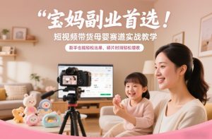 宝妈副业首选！短视频带货母婴赛道实战教学，新手也能轻松出单，碎片时间轻松增收-乌龙学社