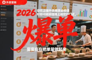 2026餐饮店铺外卖商家必修课,帮你彻底搞懂线上运营的门道,实实在在把单量做起来-乌龙学社