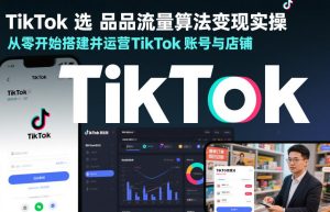 TikTok选品流量算法变现实操,从零开始搭建并运营TikTok账号与店铺-乌龙学社
