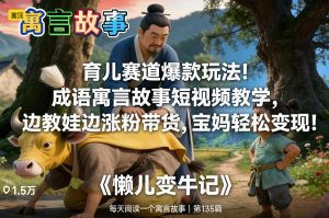 育儿赛道爆款玩法!成语寓言故事短视频教学,边教娃边涨粉带货,宝妈轻松变现!-乌龙学社