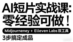 AI短片实战课:零经验可做,Midjourney+ElevenLabs双工具,3步搞定成品-乌龙学社