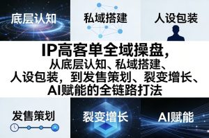 IP高客单全域操盘，从底层认知、私域搭建、人设包装，到发售策划、裂变增长、AI赋能的全链路打法-乌龙学社