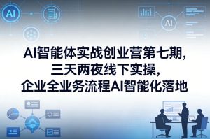 AI智能体实战创业营第七期，三天两夜线下实操，企业全业务流程AI智能化落地（26年1月20-22号）-乌龙学社