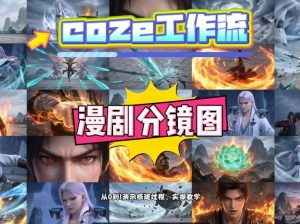 通过Coze工作流，制作《动漫分镜图》，两分钟制作完成25宫格分镜图，从0到1演示搭建过程，实操教学-乌龙学社