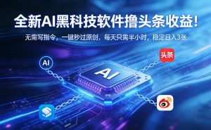 全新AI黑科技软件撸头条收益！无需写指令，一键秒过原创，每天只需半小时，稳定日入3张【揭秘】-乌龙学社