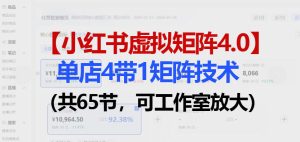 小红书虚拟矩阵4.0技术:单店4带1矩阵(共65节,可工作室放大)-乌龙学社