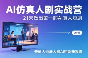 AI仿真人剧实战营,21天做出第一部AI真人短剧,普通人也能入局AI短剧新赛道-乌龙学社