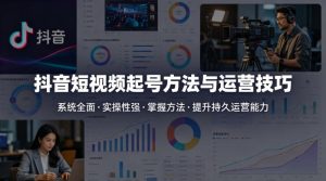 抖音短视频起号方法和运营技巧，内容系统全面实操性强，掌握起号方法，提升账号持久运营能力-乌龙学社