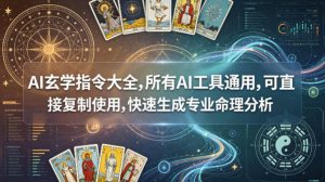 AI玄学指令大全，所有AI工具通用，可直接复制使用，快速生成专业命理分析-乌龙学社