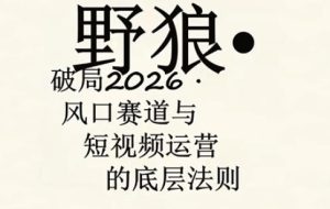 野狼团队·多平台实操运营课，覆盖AI口播、服装、好物、漫剪等热门玩法（更新4月）-乌龙学社