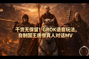 干货无保留！GROK语音玩法，自制国王唐僧真人对话MV-乌龙学社