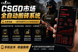 24小时自动监控CS饰品市场，手机即可完成全部操作实现自动搬砖盈利，日入300+【揭秘】-乌龙学社