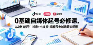 0基础自媒体起号必修课，从0到1起号｜抖音+小红书+视频号全域运营变现课-乌龙学社