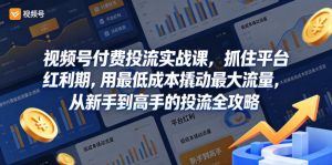视频号付费投流实战课,抓住平台红利期,用最低成本撬动最大流量,从新手到高手的投流全攻略-乌龙学社