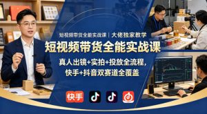 短视频带货全能实战课｜大佬独家教学，真人出镜+实拍+投放全流程，快手+抖音双赛道全覆盖-乌龙学社