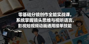 零基础分镜创作全能实战课,系统掌握镜头思维与视听语言,影视短视频动画通用接单技能-乌龙学社