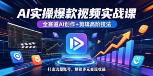AI实操爆款视频实战课,全赛道AI创作+剪辑高阶技法,打造流量账号,解锁多元变现收益-乌龙学社