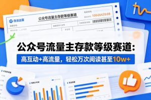 公众号流量主之存款等级赛道，高互动+高流量，轻松达到万次阅读，甚至10w+-乌龙学社