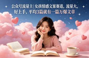 公众号流量主女孩情感文案赛道，流量大，好上手，平均3篇就有一篇万爆文章-乌龙学社