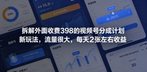 拆解外面收费398的视频号分成计划新玩法，流量很大，每天2张左右收益-乌龙学社
