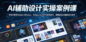 AI辅助设计实操案例课，手把手教学Stable Diffusion、Midjourney与PS协同技巧，掌握前沿AI辅助设计技术-乌龙学社