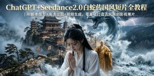 ChatGPT+Seedance2.0白蛇传国风短片全教程｜AI脚本撰写+高清出图+视频生成，零基础打造古风原创影视短片-乌龙学社
