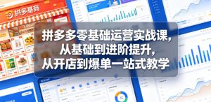 拼多多零基础运营实战课，从基础到进阶提升，从开店到爆单一站式教学-乌龙学社